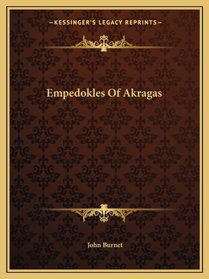 Empedokles Of Akragas 116290187X Book Cover