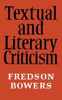 Textual and Literary Criticism 0521094070 Book Cover