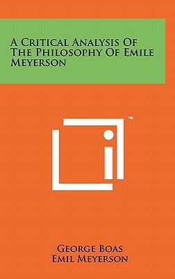 A Critical Analysis of the Philosophy of Emile ... 1258018411 Book Cover