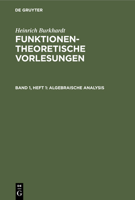 Algebraische Analysis [German] 3112403770 Book Cover