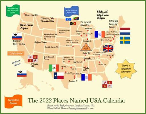 Paperback 2022 Places Named USA Calendar Book