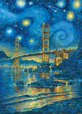 Hardcover San Francisco Starry Night 500 Piece Jigsaw Puzzle Book