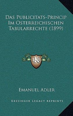 Das Publicitats-Princip Im Osterreichischen Tab... [German] 1167790537 Book Cover