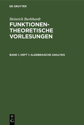 Algebraische Analysis [German] 3112608976 Book Cover