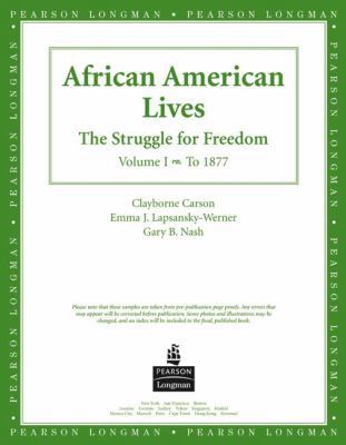 African American Lives, American History, Preli... 0321277090 Book Cover