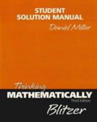 Thinking Mathematically: Student's Solutions Ma... 0131443720 Book Cover