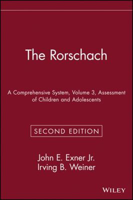 The Rorschach, Assessment of Children and Adole... 047155927X Book Cover