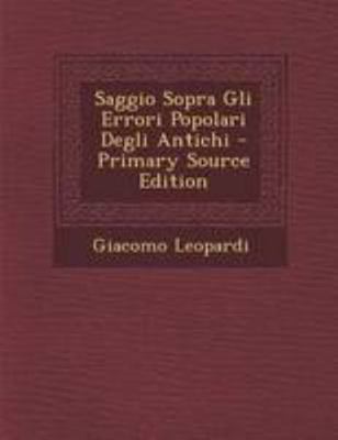 Saggio Sopra Gli Errori Popolari Degli Antichi [Italian] 1295019523 Book Cover