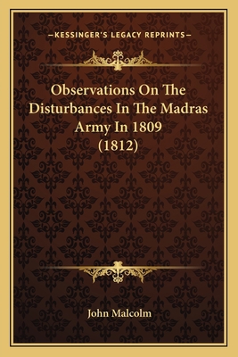 Observations On The Disturbances In The Madras ... 1166597636 Book Cover