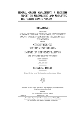 Federal grants management: a progress report on... B085K8N326 Book Cover