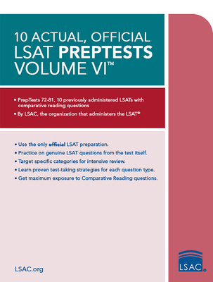 10 Actual, Official LSAT Preptests Volume VI: (... 0998339784 Book Cover