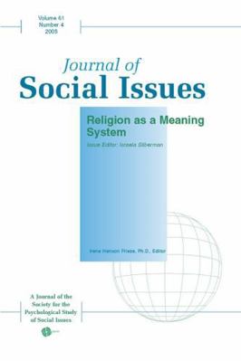 Journal of Social Issues, Religion as a Meaning... 1405152648 Book Cover