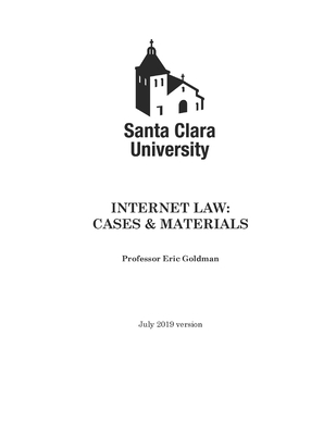 Internet Law: Cases & Materials (2019 Edition) 1086053869 Book Cover