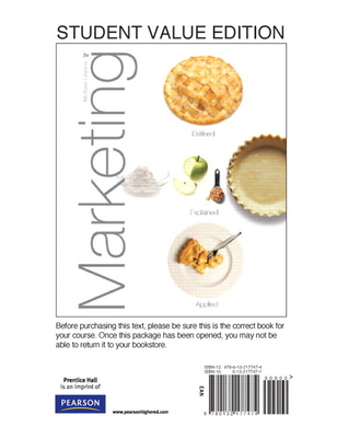 Marketing: Defined, Explained, Applied 0132177471 Book Cover