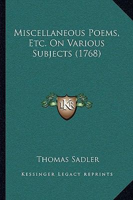 Miscellaneous Poems, Etc. On Various Subjects (... 1166280438 Book Cover