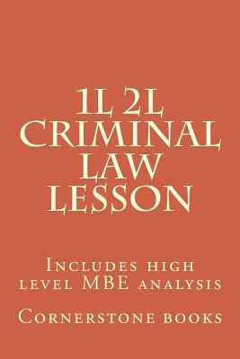 1L 2L Criminal Law Lesson: Includes high level ... 1500957208 Book Cover