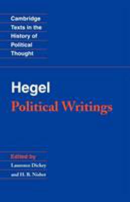 Hegel: Political Writings 0521459753 Book Cover