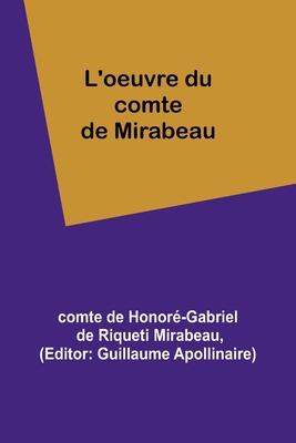 L'oeuvre du comte de Mirabeau [French] 9356892784 Book Cover