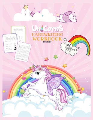 Unicorns Handwriting Workbook for Kids: Unicorn... B08W7DK7NL Book Cover