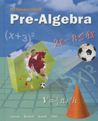 McDougal Littell Pre-Algebra: Student Edition 2008 061880076X Book Cover