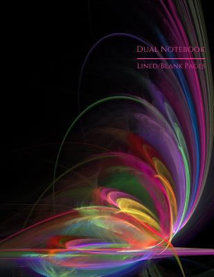 Paperback Dual Notebook Lined/Blank Pages: Alternating Lined and Blank Pages for Stories Homework Creative Projects Neon Flower Computerized Design Book