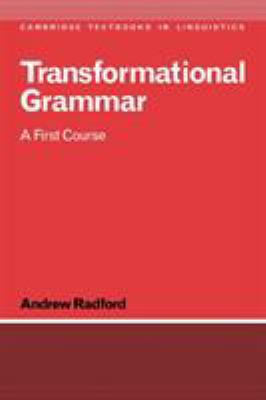 Transformational Grammar: Radford 0521347505 Book Cover