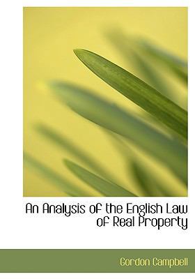 An Analysis of the English Law of Real Property [Large Print] 0554672340 Book Cover
