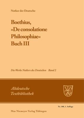 Boethius, »De consolatione Philosophiae«: Buch ... [German] 3484202009 Book Cover