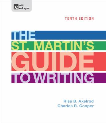 The St. Martin's Guide to Writing 1457632500 Book Cover