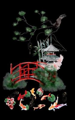 Hardcover Koi Garden Journal Book