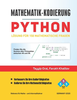 Mathematik-Kodierung: Python Lösung für 150 Mat... [German] B08991THW9 Book Cover
