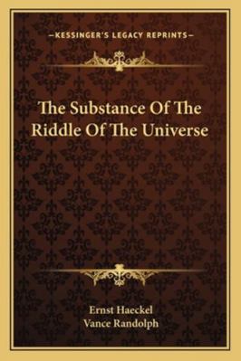 The Substance Of The Riddle Of The Universe 1163152285 Book Cover