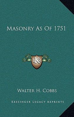 Masonry as of 1751 1164488988 Book Cover