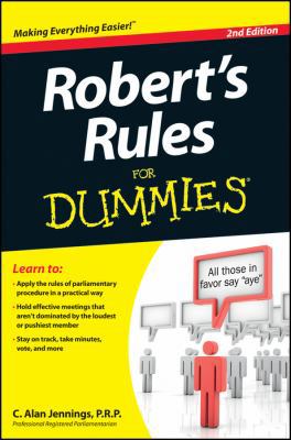 Robert's Rules for Dummies 1118294041 Book Cover