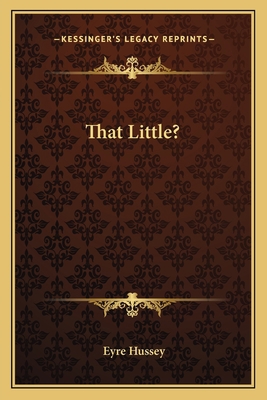 That Little? 1163623520 Book Cover