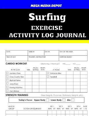 Paperback Surfing Exercise Activity Log Journal Book