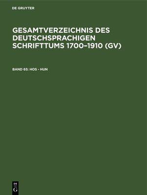 Hos - Hun [German] 3111300005 Book Cover