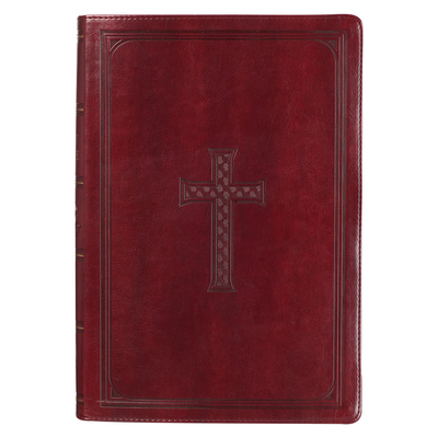 KJV Super Giant Print Lux-Leather Burgundy [Large Print] 1432117394 Book Cover