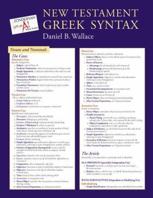 New Testament Greek Syntax 0310292085 Book Cover