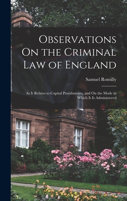 Observations On the Criminal Law of England: As... 1019006714 Book Cover