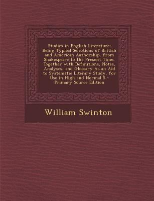 Studies in English Literature: Being Typical Se... 1293422436 Book Cover