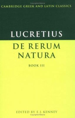 Lucretius: De Rerum Natura Book 3 (Cambridge Gr... 0521291771 Book Cover