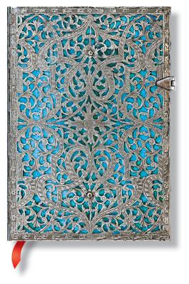 Paperblanks Maya Blue Silver Filigree Collectio... 1439725624 Book Cover