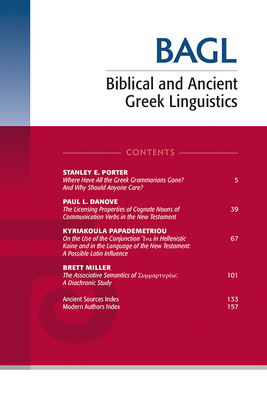 Biblical and Ancient Greek Linguistics, Volume 9 172529706X Book Cover