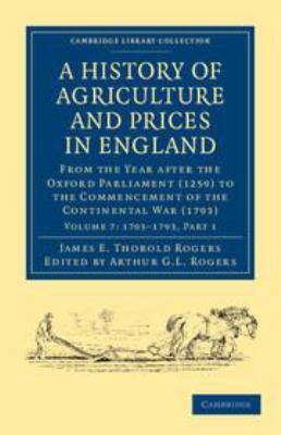 A History of Agriculture and Prices in England:... 1139094831 Book Cover