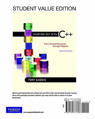 Starting Out With C++: From Control Structure T... 0132777649 Book Cover