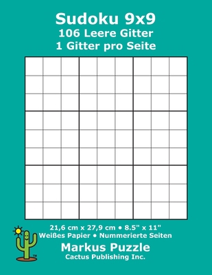 Sudoku 9x9 - 106 leere Gitter: 1 Gitter pro Sei... [German] 1687623740 Book Cover