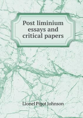 Post liminium essays and critical papers 5518721307 Book Cover