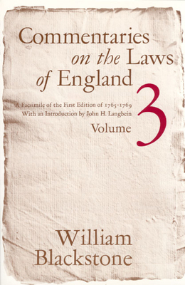 Commentaries on the Laws of England, Volume 3: ... 0226055434 Book Cover