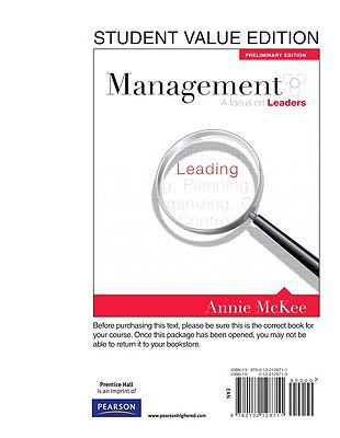 Management: A Focus on Leaders, Preliminary Edi... 0132128713 Book Cover